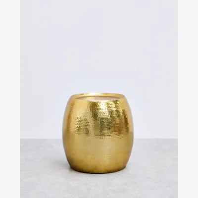 Oliver Bonas Zlato Gold Hammered Metal Side Table