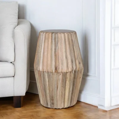 OAT Home Prehen Solid Wooden Round Side Table