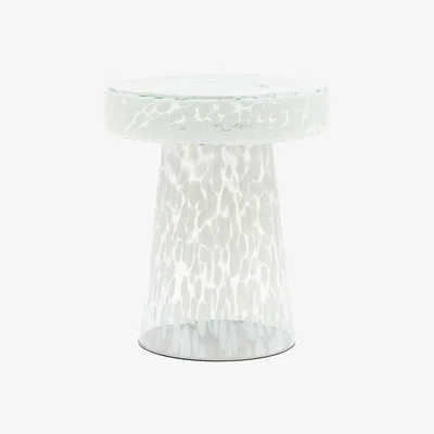 Perch and Parrow Speckle Side Table in White