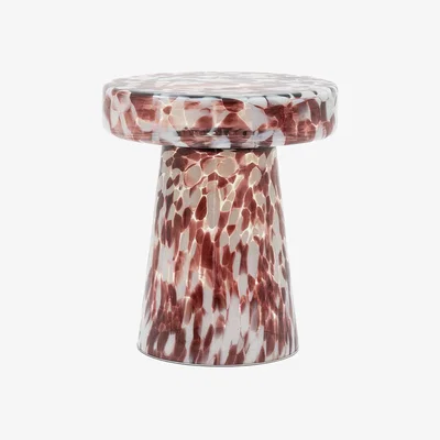 Perch and Parrow Speckle Side Table in Leopard