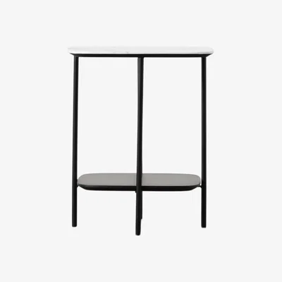 Perch and Parrow Keepsies Side Table White Marble