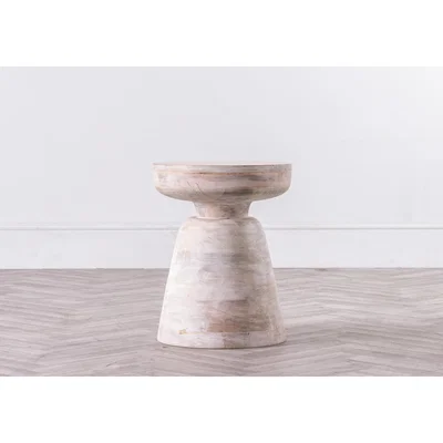 Perch and Parrow Damien Mango Side Table in White Wash