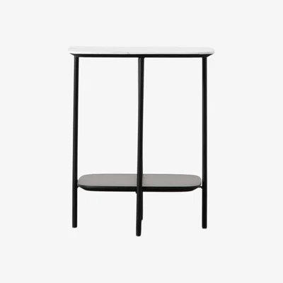 Perch and Parrow Keepsies Side Table Black Faux Marble