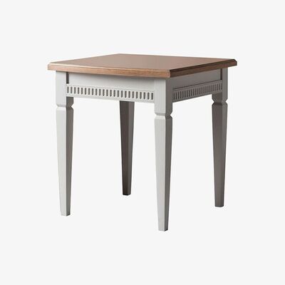 Perch and Parrow Sienna Side Table in Ice Grey