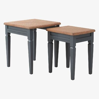 Perch and Parrow Sienna Nesting Tables in Myrtle Green