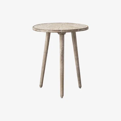 Perch and Parrow Payzac Patterned White Side Table