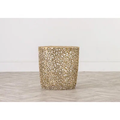 Perch and Parrow Regal Side Table in Gold