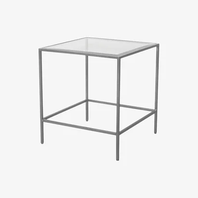 Perch and Parrow Marshall Side Table in Silver