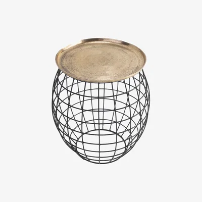 Perch and Parrow Ross Side Table in Antique Gold