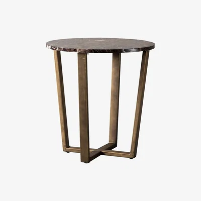 Perch and Parrow Chloe Emperador Marble Side Table