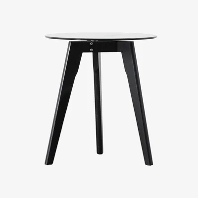 Perch and Parrow Stalwart Round Side Table in Black