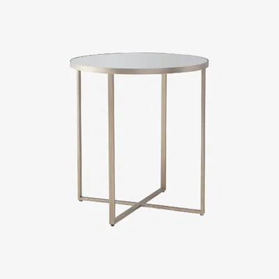 Perch and Parrow Merial Side Table in Brushed Nickel