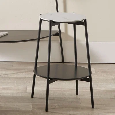 Pagazzi Marchello White & Black Side Table