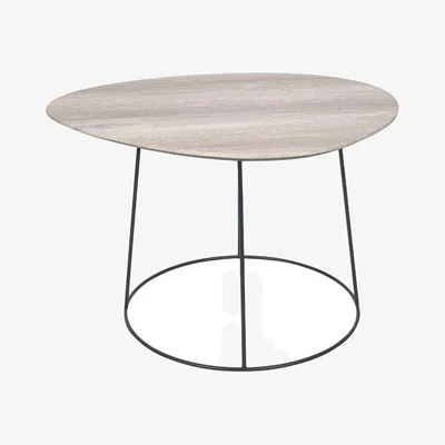 Pagazzi Minato White Oak Effect & Black Side Table