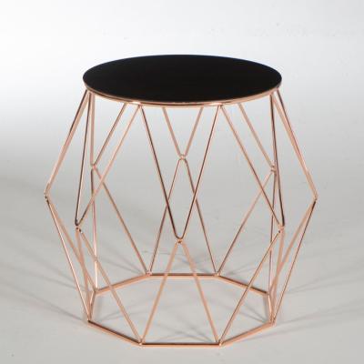 Pagazzi Eiffel Black and Rose Gold End Table