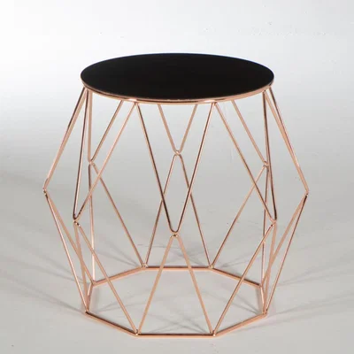 Pagazzi Eiffel Black and Rose Gold End Table