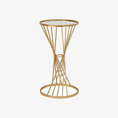 Pagazzi Liberty Small Glass and Gold Side Table