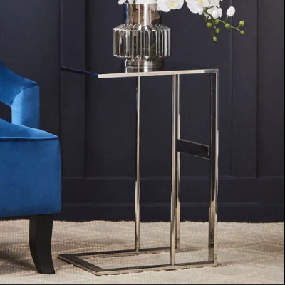 Pagazzi Oria Silver Finish Side Table