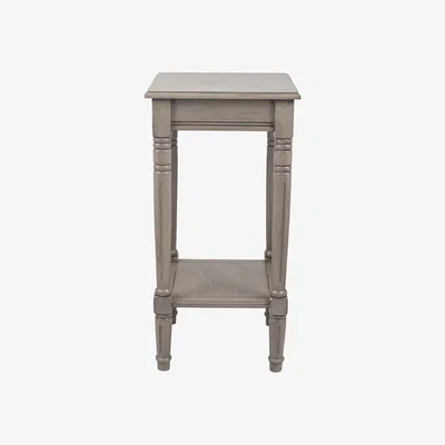 Pagazzi Heritage Taupe Pine Wood Square Accent Table