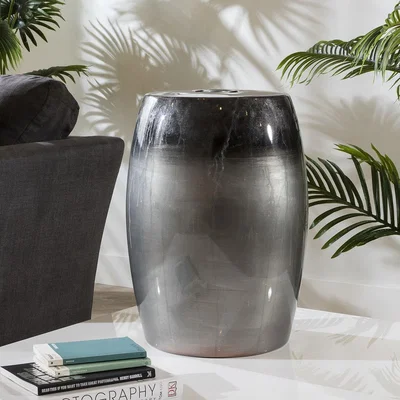 Quatropi Quatropi Thimble Side Table 46cm Metallic Texture Porcelain