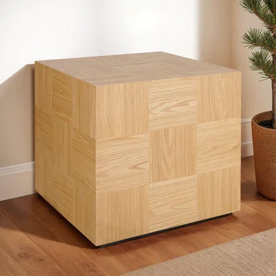 Quatropi Vic Wooden Square Bedside Side Table 55x55cm