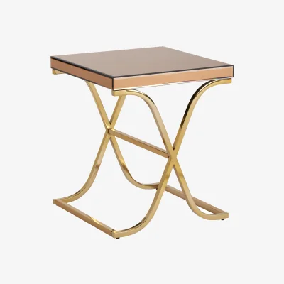 The Range Kensington Townhouse Cross Legs Side Table - Gold