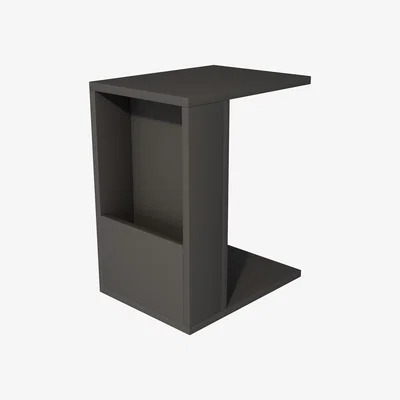 The Range Charles Side End Table with Storage Shelf - Anthracite / Metal PVC Particle Board Plastic