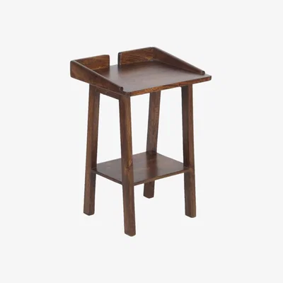Rockett St George Dark Mango Wood Bedside Table With Cable Gap