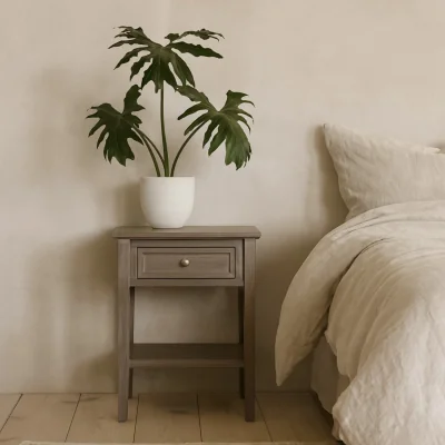 The Range Laurelbrook 1 Drawer Wood Side Table with Bottom Shelf - Neutral