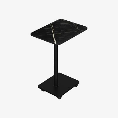 The Range Side Table with Lockable Wheels - Black