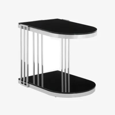 The Range Novo Silver U Shaped Side Table - Silver