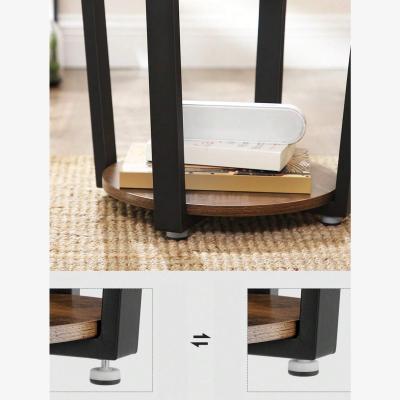 The Range VASAGLE Round Side Table with Steel Frame - Bronze
