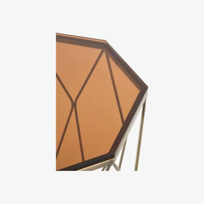 The Range Allure End Table With Brushed Bronze Base - Gold