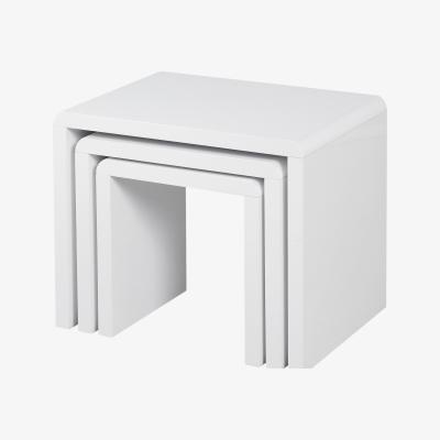 The Range Nest of 3 Tables High Gloss White Finish  - White