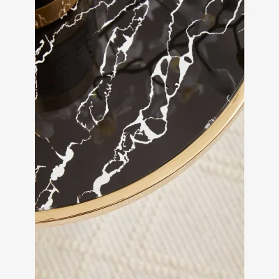 The Range Oria Warm Metallic End Table - Black