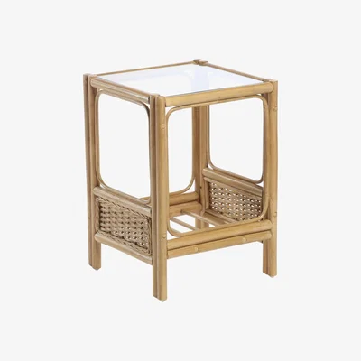The Range Vale Cane Side Table Light Oak - Light Oak