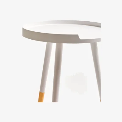The Range Viborg White And Natural Round Side Table - White