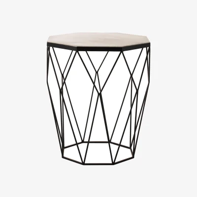 The Range Shalimar Octagon Matte Black Side Table - Black