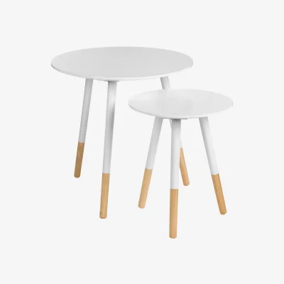The Range Viborg Set Of Two White Round Side Tables - White