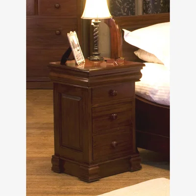 The Range La Roque 4 Drawer Lit Bateau Lamp Table - Rich Mahogany