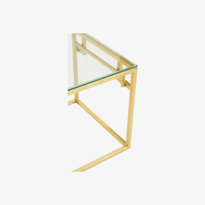 The Range Allure Gold Brushed Side Table - Gold