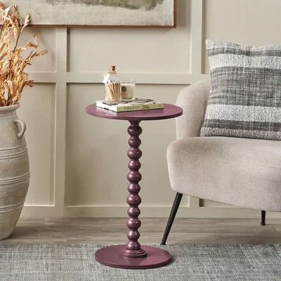 The Range Margot Wood Bobble Side Table - Mulberry