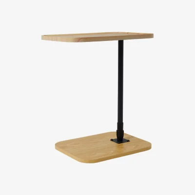 The Range Height Adjustment Side Table - Natural Wood & Black