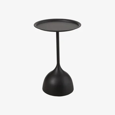 The Range Modern Small Round Metal Side Table - Black