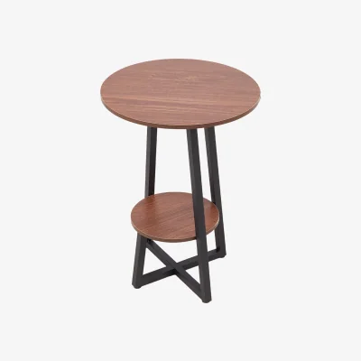 The Range 2-Tier Round Wooden Coffee Side Table - Walnut