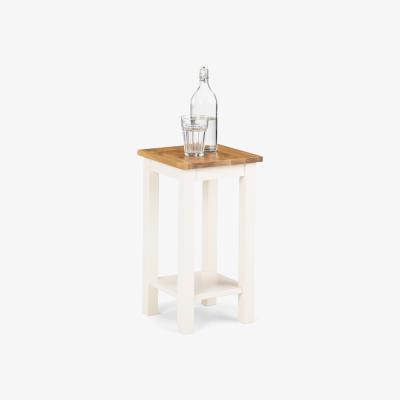 The Range Coxmoor Tall Narrow Side Table - Ivory and Oak