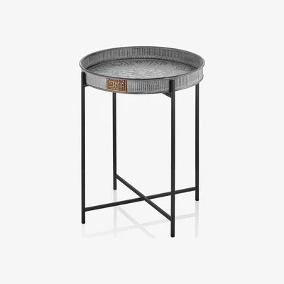 The Range The Mia Stone Series Round Side Table - Grey