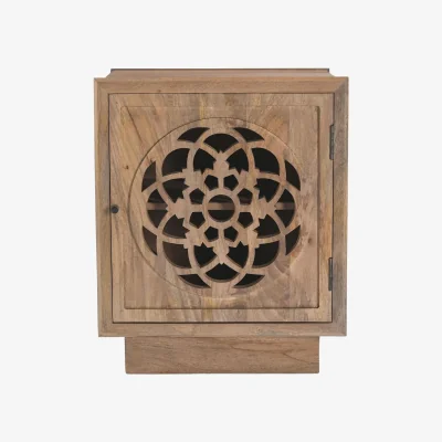 The Range Wharton Square Walnut Wood Decorative Side Table - Walnut