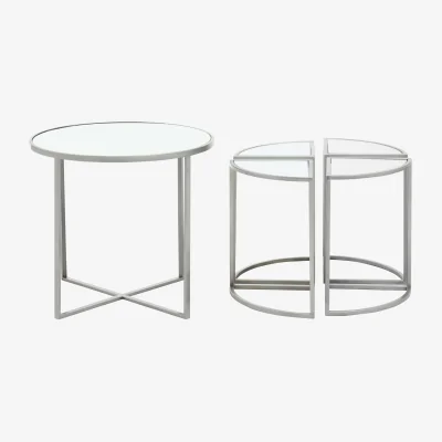 The Range Farran Set of 5 Silver Finish Tables - Silver
