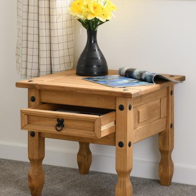The Range Corona Lamp Table With One Drawer - Pine
